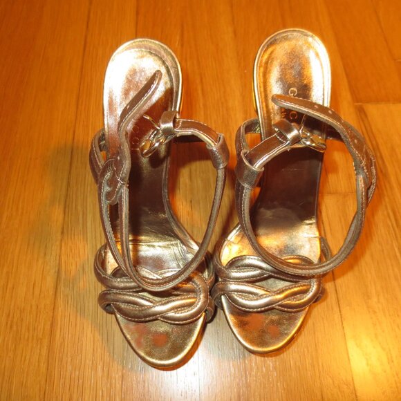 GUCCI Gold Platform Sandals - Picture 8 of 9